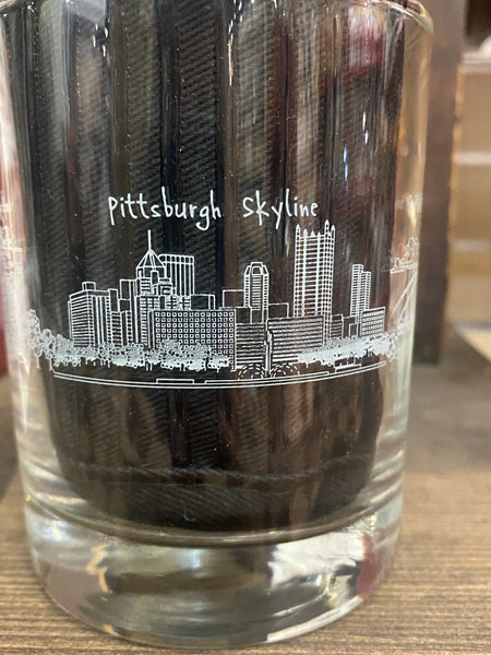 Pittsburgh Skyline Double Old Fashioned Glass