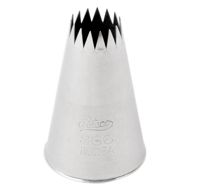 ATECO STAINLESS STEEL FRENCH STAR PASTRY TIP (866)