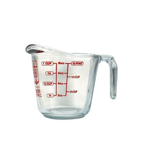 Anchor Hocking 2 Cup / 1/2 Quart Liquid Measuring Cup - Microwave Safe USA